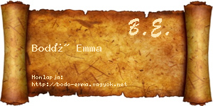 Bodó Emma névjegykártya