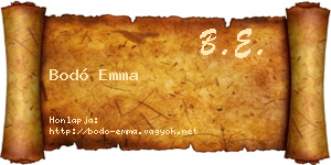 Bodó Emma névjegykártya
